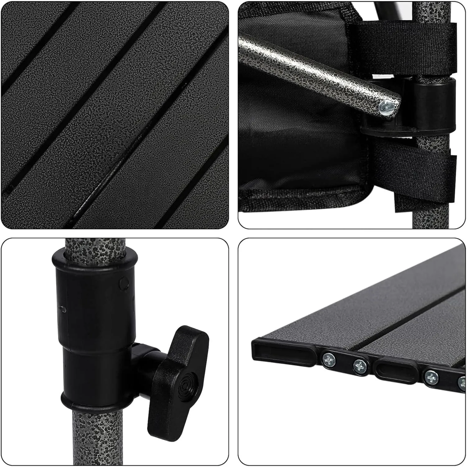 Portable Camping Table, Roll-up Folding Dining Table with Carrying Bag, Aluminum Picnic Camping Table Height Adjustable for Garden Outdoor BBQ Beach Backyard