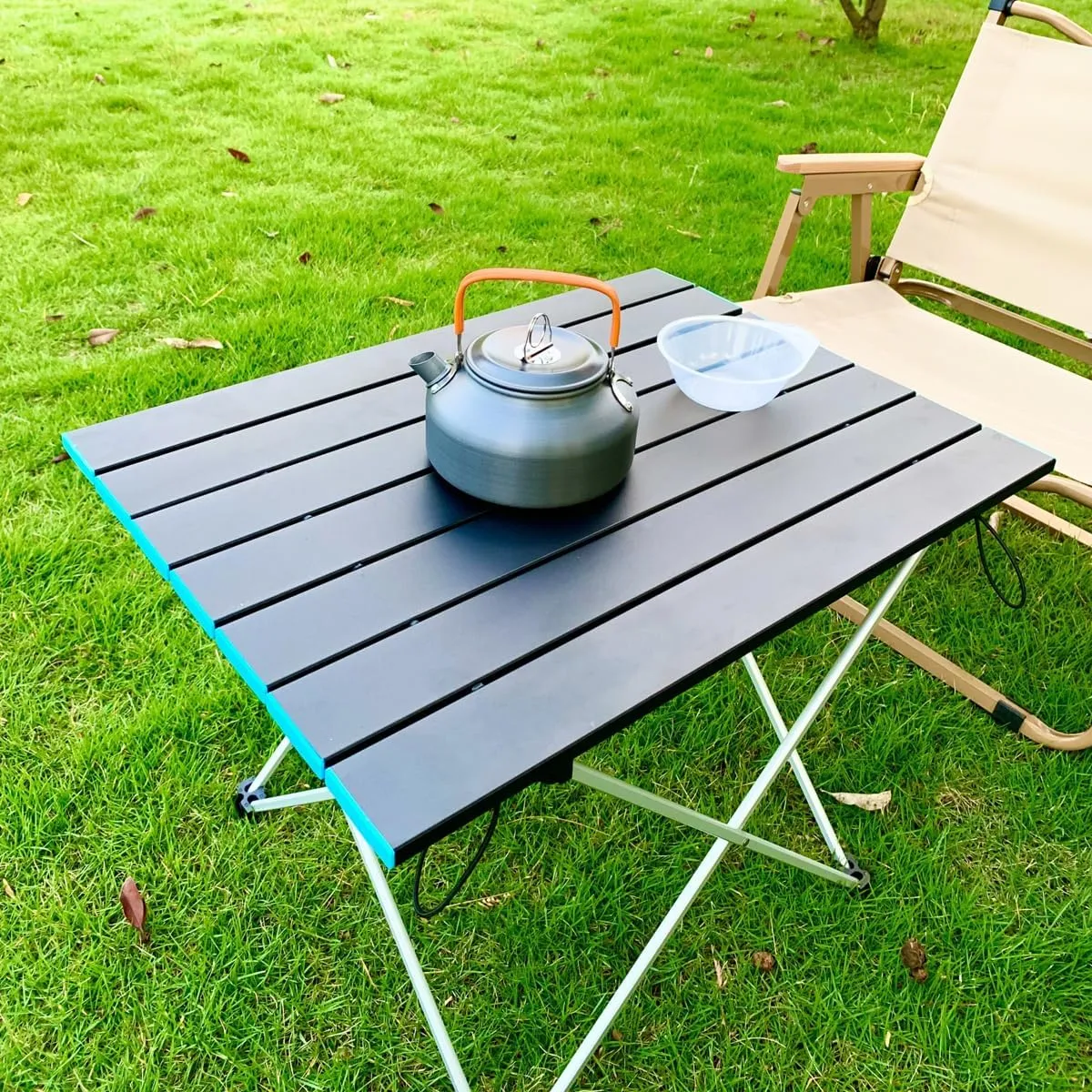 Portable Camping Tables Aluminum Roll up Table Small Folding Table for Camping Hiking Picnic Fishing BBQ (16.14"x13.58"x11.42")