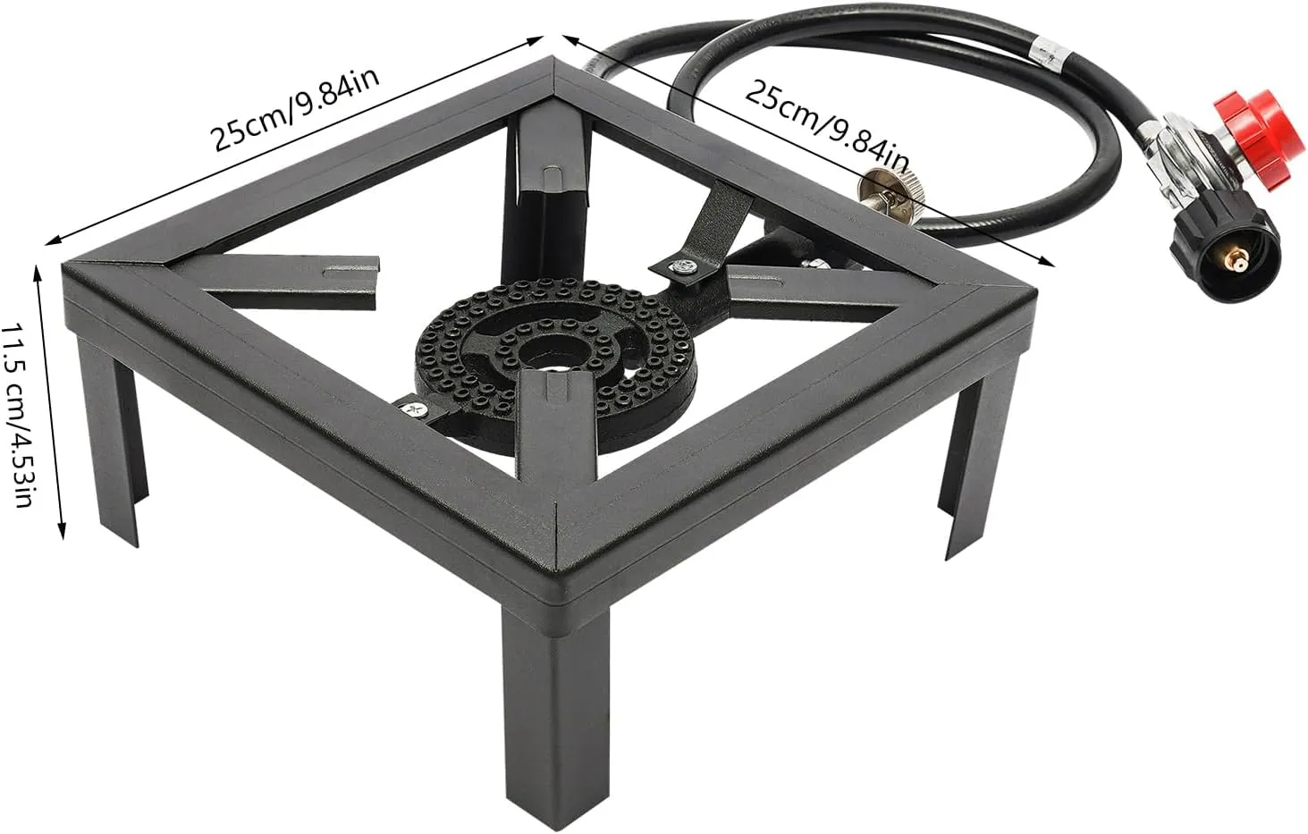 Portable Double Burner Gas Stove Propane Cooker with Adjustable 0-10psi Regulator Hose Detachable Outdoor Two Burners Stove for Outdoor Camping, Picnics