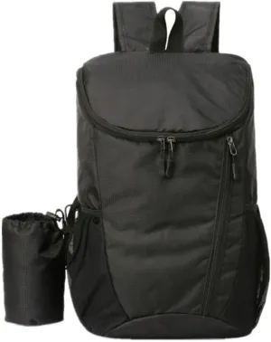 Portable Foldable Backpack Folding Mountaineering Bag, Ultralight Outdoor Cycling Rucksack, Travel Hiking Knapsack(Black)
