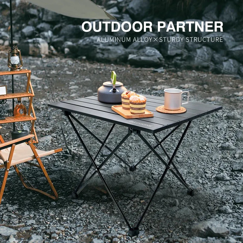 Portable Folding Camping Table - Aluminum Alloy Rolling Table for Outdoor Travel and Camping