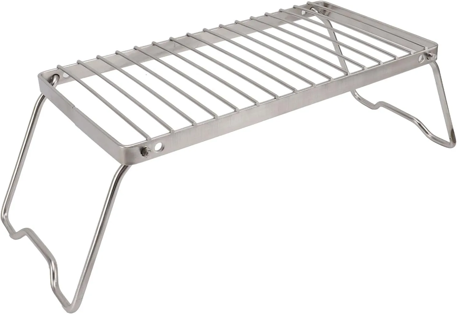 Portable Folding Grill,Camping Grate Stainless Steel Adjustable Height Thicker Camp Fire Cooking Racks Draining Backpacking Grill for Outdoor