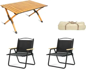 Portable Folding Picnic Table Set of 3 with Aluminum Roll up Backpacking Table Lightweight and Durable for Indoor Outdoor Camping and Lawn Use