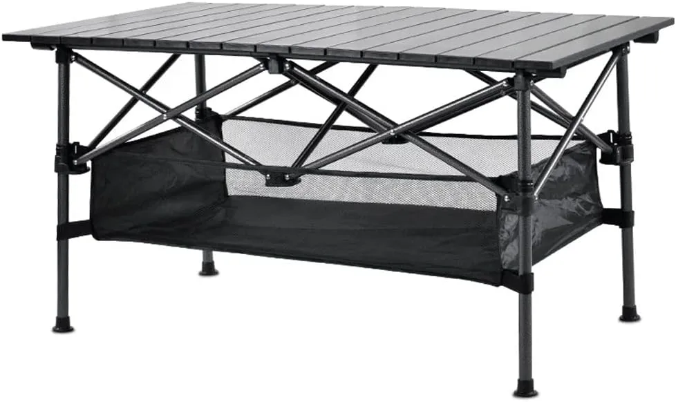 Portable Folding Table Aluminum Alloy Picnic Camping Table Ultralight Camping Furniture (D 90cm*55cm) (D 90cm*55cm)