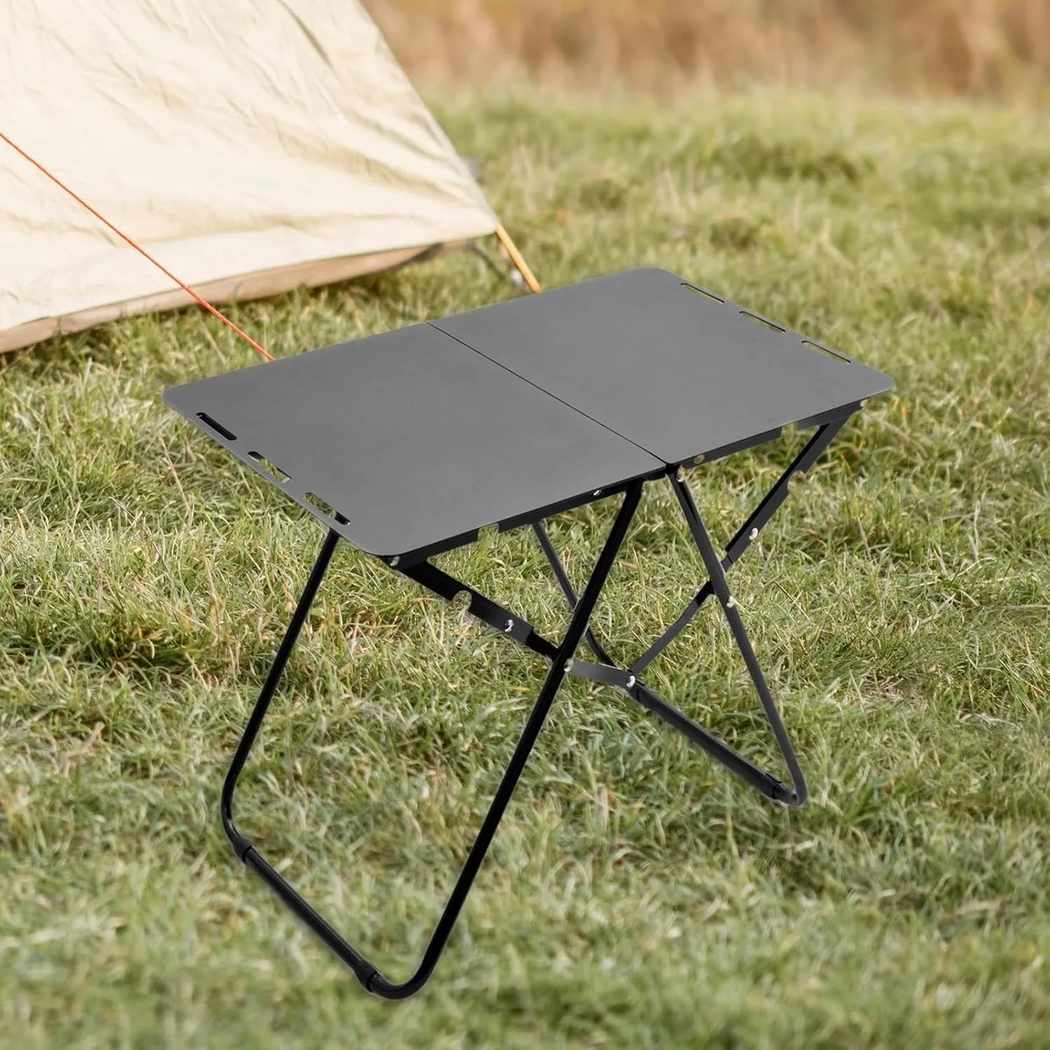 Portable Folding Table for Outdoor Dining and Camping Trips, Black