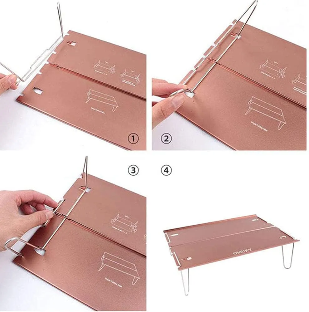 Portable Folding Table，Compact Folding Table, Outdoor Folding Camping Table, Portable Durable Folding Table with Carrying Bag, Suitable for Indoor and Outdoor, Travel, Beach/Black/29.8 X 21 X