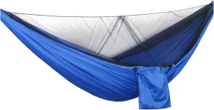 Portable Hammock Automatic Quick-Opening Mosquito Net Hammock Nylon Parachute Cloth Camping Single Double Outdoor Hammock Outdoor Hammock (Color : Blue, Size : 290 * 140cm)