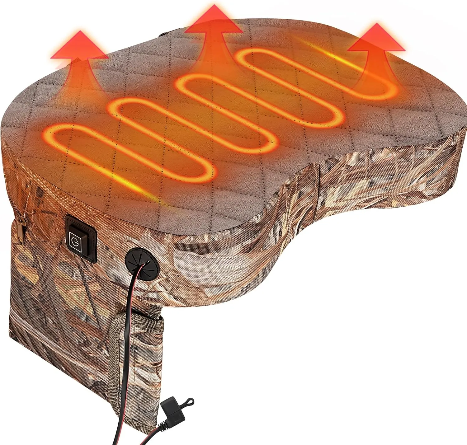 Portable Heated Stadium Seat, Outdoor Waterproof Heated Seat Cushion, 3 Level Heated Chair Pad for Stadium, Camping, Hunting, Office（No Power Bank）