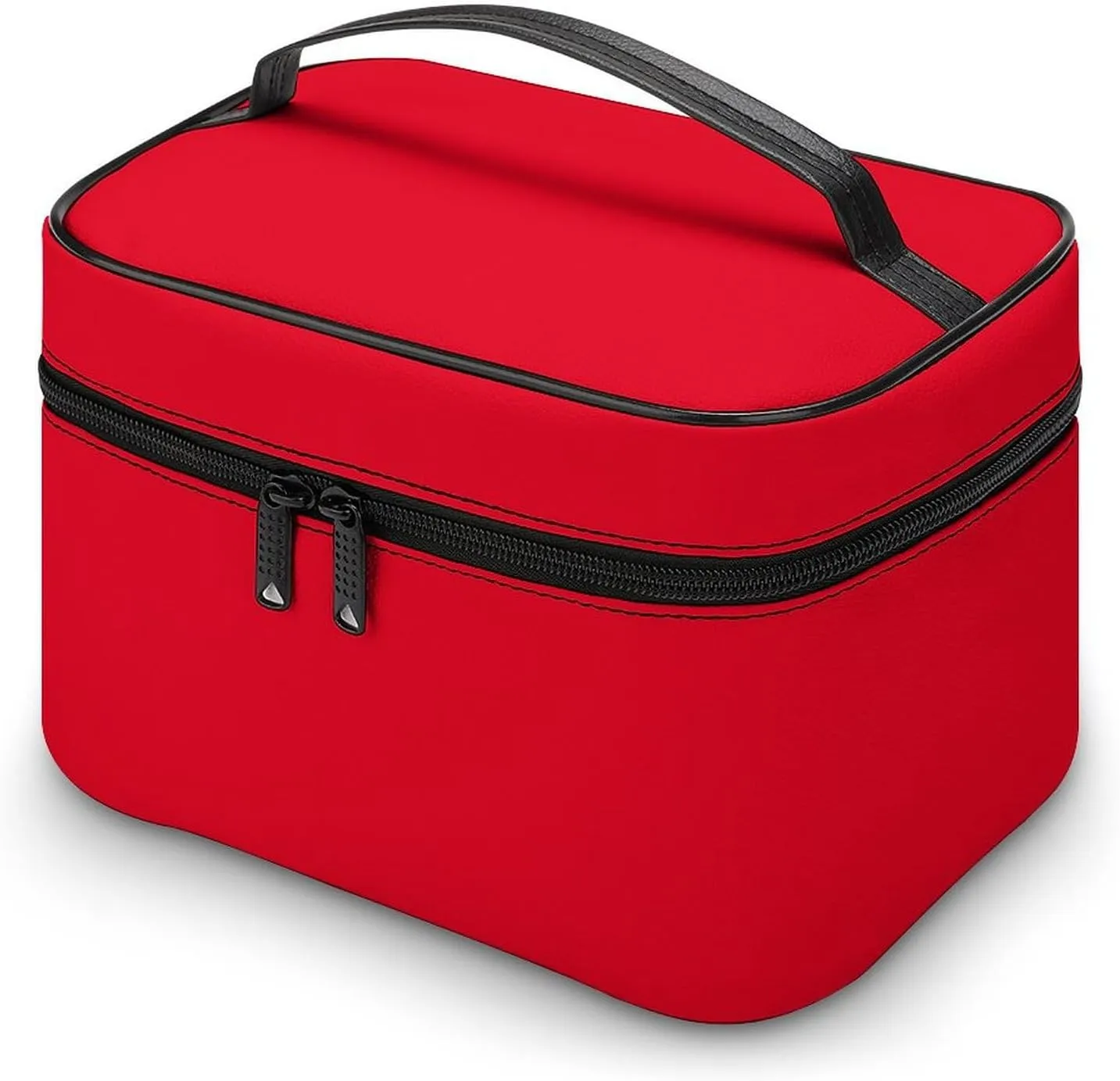 Portable Make Bag, Elegant Classic Red Cosmetic Case Portable Cosmetic Portable Organizer for Men & Women