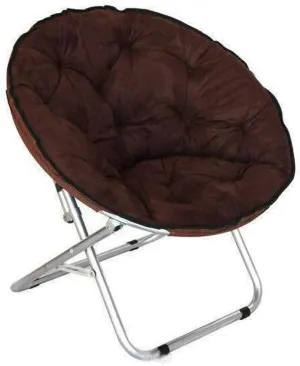 Portable Moon Chair Camping Chair Folding Hiking Chair Recliner Home Furniture Fishing Chair(Color:Brown)