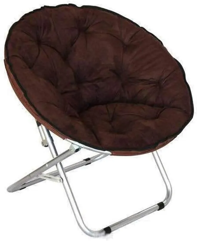 Portable Moon Chair Camping Chair Folding Hiking Chair Recliner Home Furniture Fishing Chair(Color:Brown)