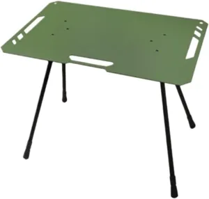 Portable Outdoor Folding Height Adjustable Camping Table Aluminium Alloy Light Dining Table for Travel ﻿(Green)