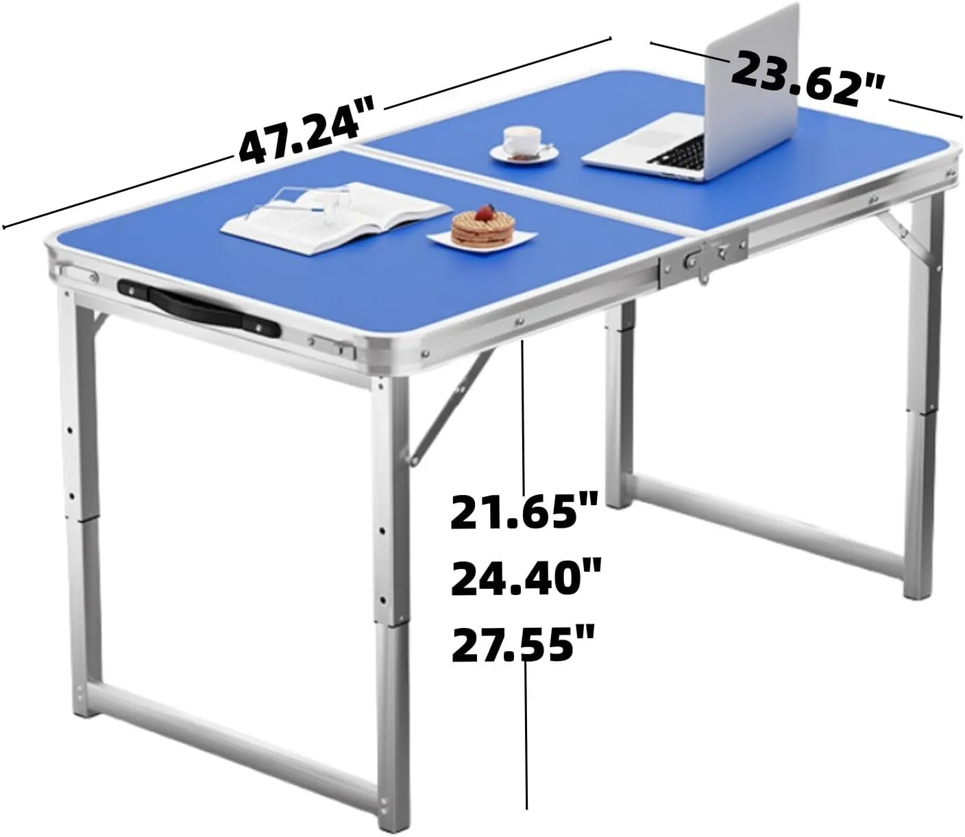 Portable Picnic Tables,Foldable Camping Table,Heavy Duty Trestle for Camping with Carry Handle for Indoor Kitchen,Catering,Buffet and Outdoor Garden,Adjustable Height,Camping Accessories ( Size : Smal