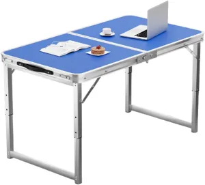 Portable Picnic Tables,Foldable Camping Table,Heavy Duty Trestle for Camping with Carry Handle for Indoor Kitchen,Catering,Buffet and Outdoor Garden,Adjustable Height,Camping Accessories ( Size : Smal