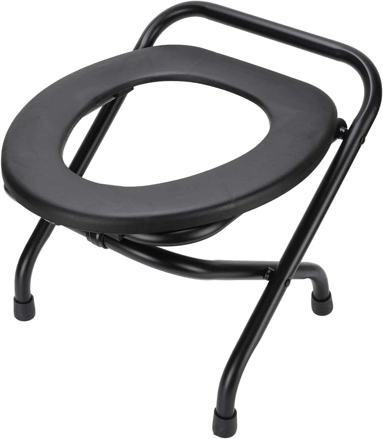 Portable Toilet for Camping, Folding Commode Toilet Chair with Soft Seat, Portable Potty for Adults, Non Slip Ergonomic Commode Seat for Camping, Car, Hiking & Emergency