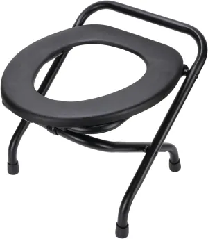 Portable Toilet for Camping, Folding Commode Toilet Chair with Soft Seat, Portable Potty for Adults, Non Slip Ergonomic Commode Seat for Camping, Car, Hiking & Emergency