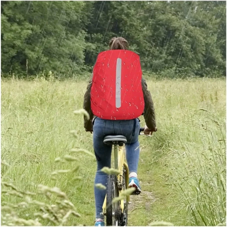 Portable Waterproof Backpack Rain Cover School Bag Satchel Protection Cover with Reflective Strips for Outdoor Camping Hiking