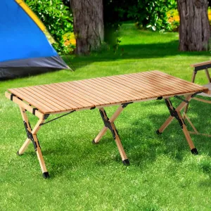 Portable Wooden Picnic Camping Fold Up Table - 120CM
