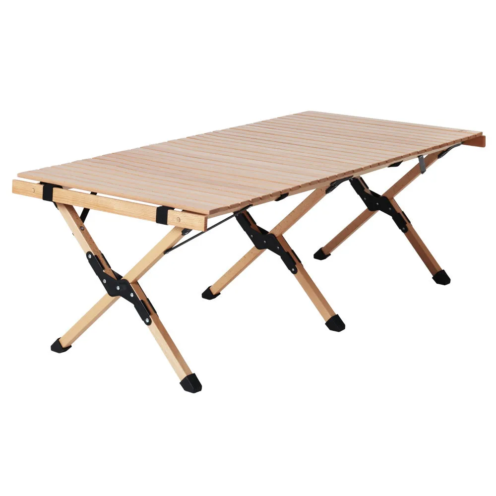 Portable Wooden Picnic Camping Fold Up Table - 120CM