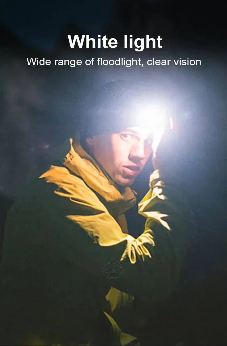 Powerful LED Headlamp 7 Modes XPE COB Sensor Headlight Rechargeable for Fishing & Hunting