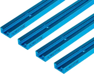 POWERTEC 71372 36 Inch Double-Cut Profile Universal T-Track with Predrilled Mounting Holes, 4 Pack, T Track for Woodworking Jigs and Fixtures, Drill Press Table, Router Table, Workbench
