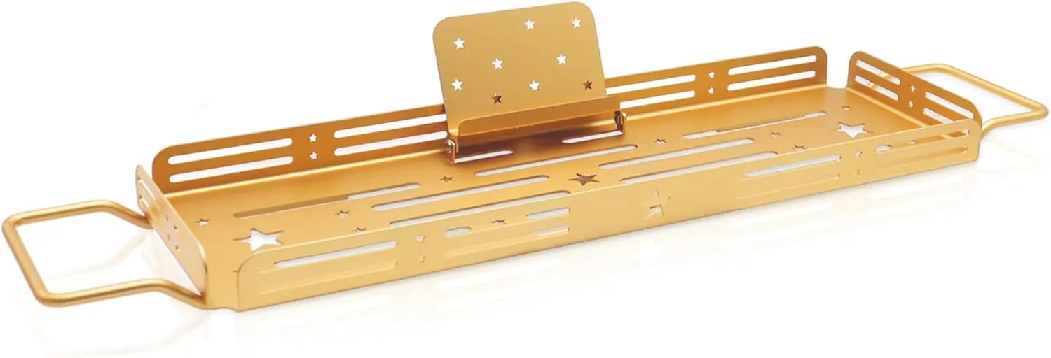 Premium Aluminum Bathtub Tray - Expandable Bath Tray for Tub - Never Rusty Bath Tray - Spa Gifts for Women - Luxury Bathtub & Bathroom Accessories