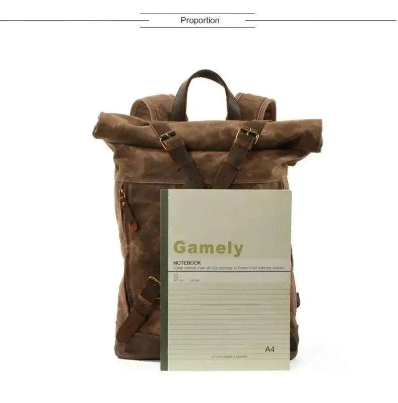 Premium Oil Wax Canvas and Leather Backpack