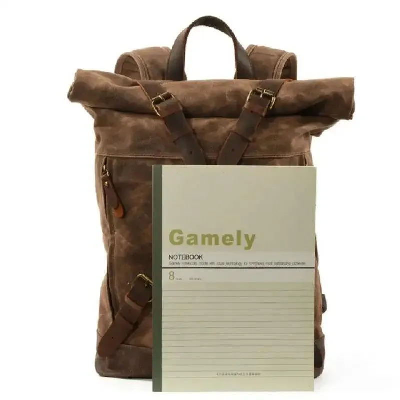 Premium Oil Wax Canvas and Leather Backpack