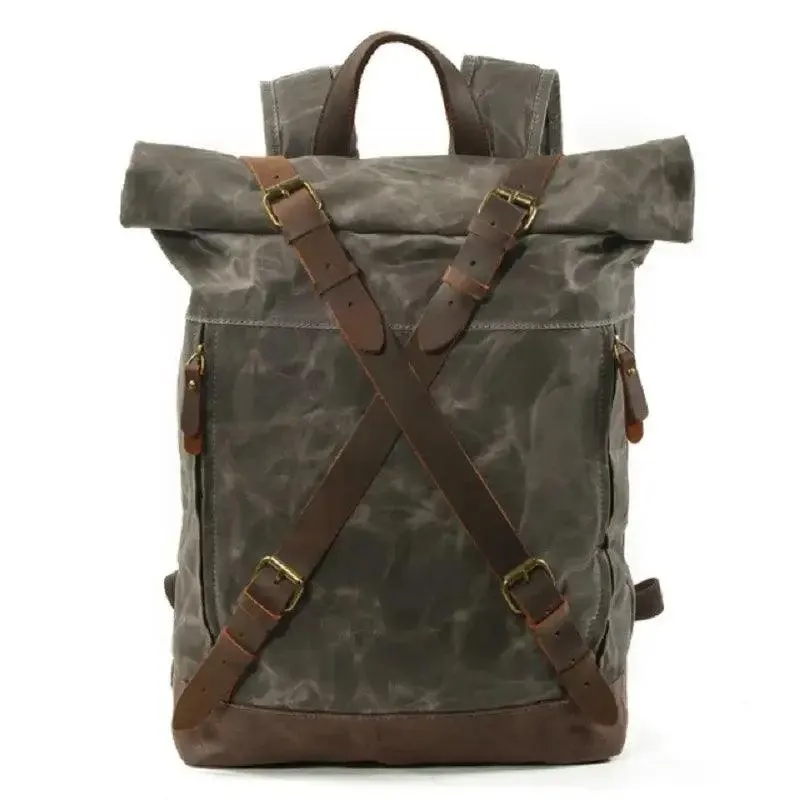 Premium Oil Wax Canvas and Leather Backpack
