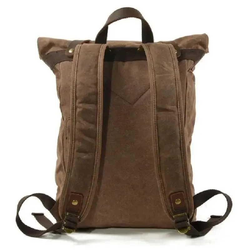 Premium Oil Wax Canvas and Leather Backpack