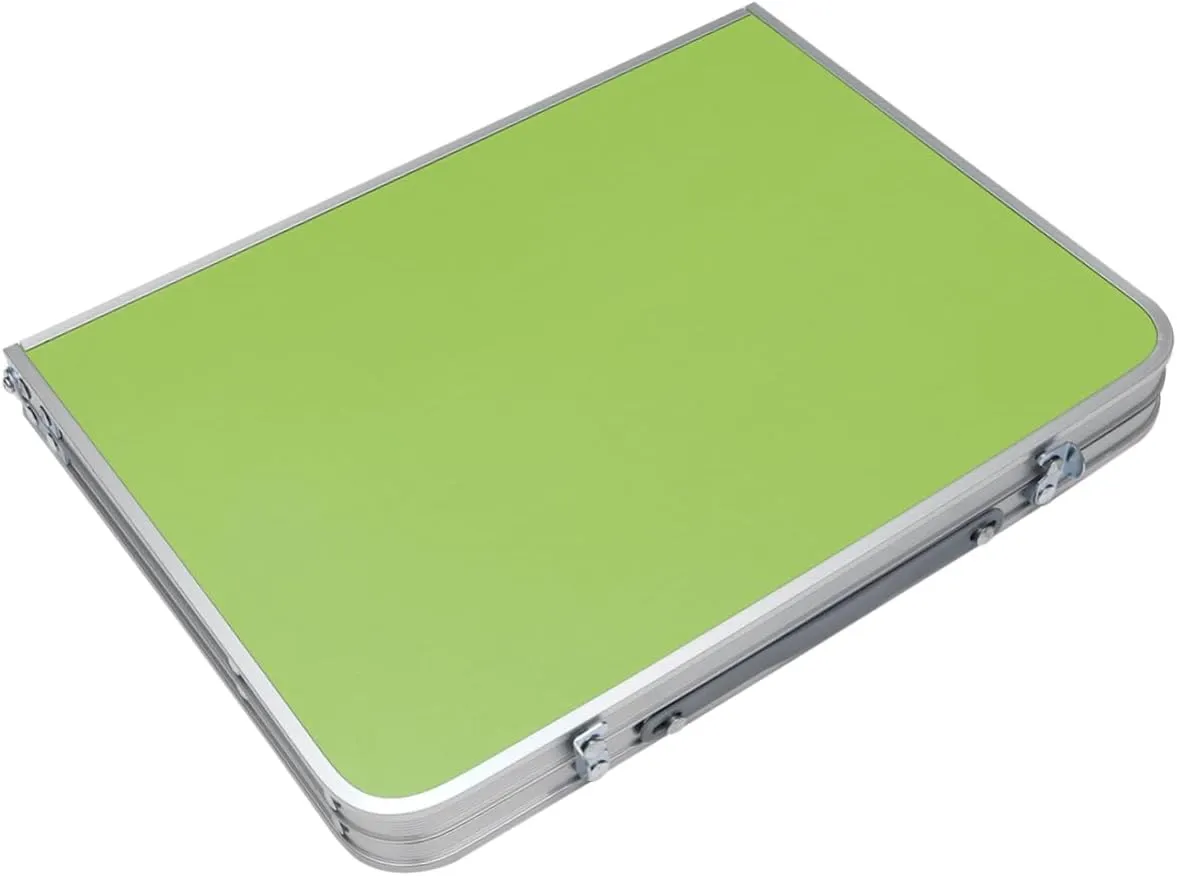 PRETYZOOM Simple Folding Table Ultra-Light Aluminium Alloy Desk for Camping BBQ and to Carry Quick Setup and Versatile Use Green