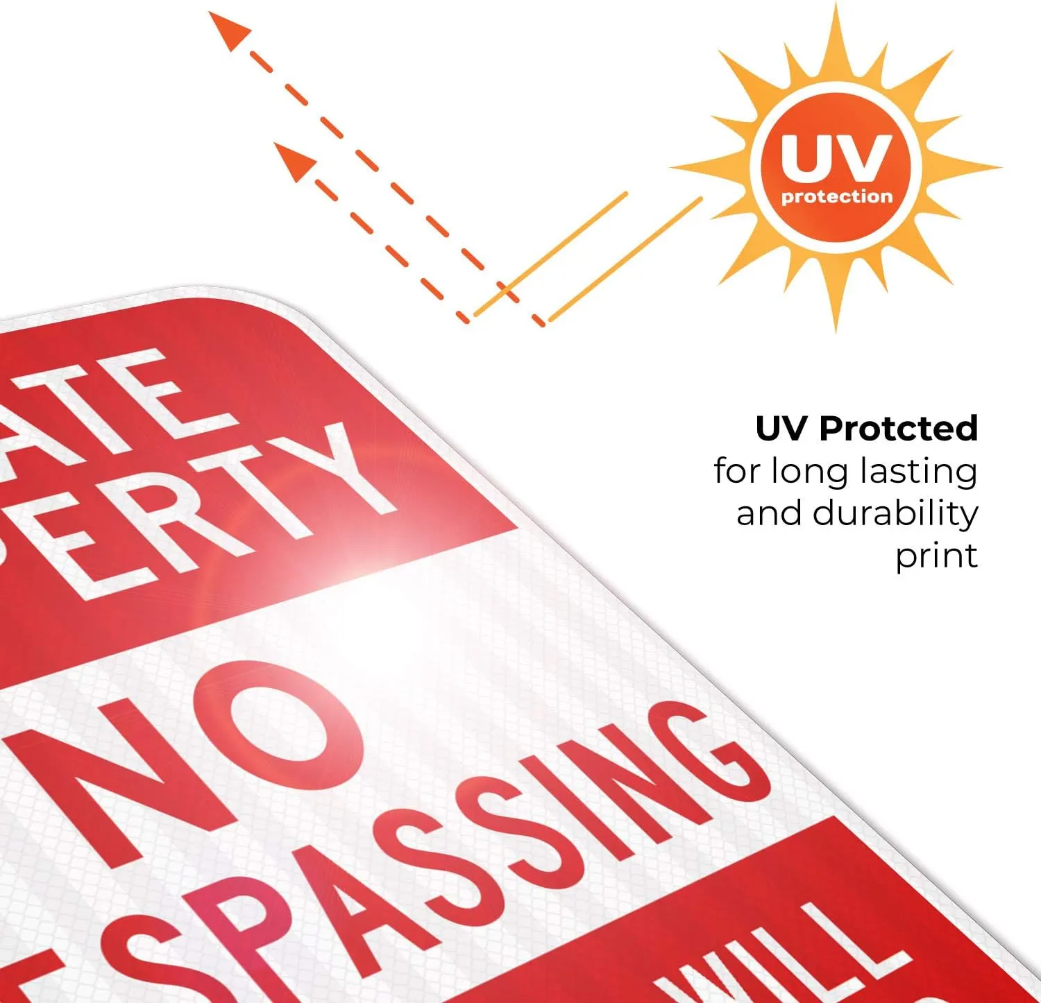 Private Property No Trespassing, Violators Prosecuted Sign, 12x18 Inches, 3M EGP Reflective .063 Aluminum, Fade Resistant, Indoor/Outdoor Use, Made in USA