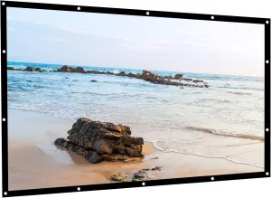 Projector Screen 100 Inch Front and Rear Projector Screen & Cosmetics Bag Bundle for Home Garden Office and Outdoor Projection