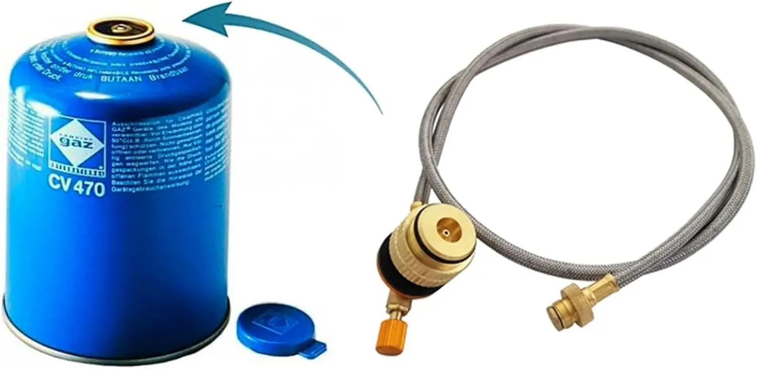 Propane Adapter Hose Extension Hose Adapter Camping Stove Extend for Tank, Gas Grill & Griddle(Campingaz Type)