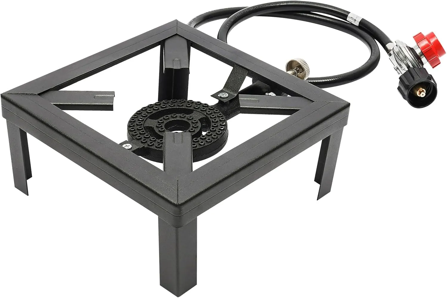 Propane Burner Portable Outdoor Gas Stove Single Burner with Propane Regulator Hose 0-20 PSI Adjustable, Fryer for Patio Camping BBQ, Seafood Boil and Cajun Cooking