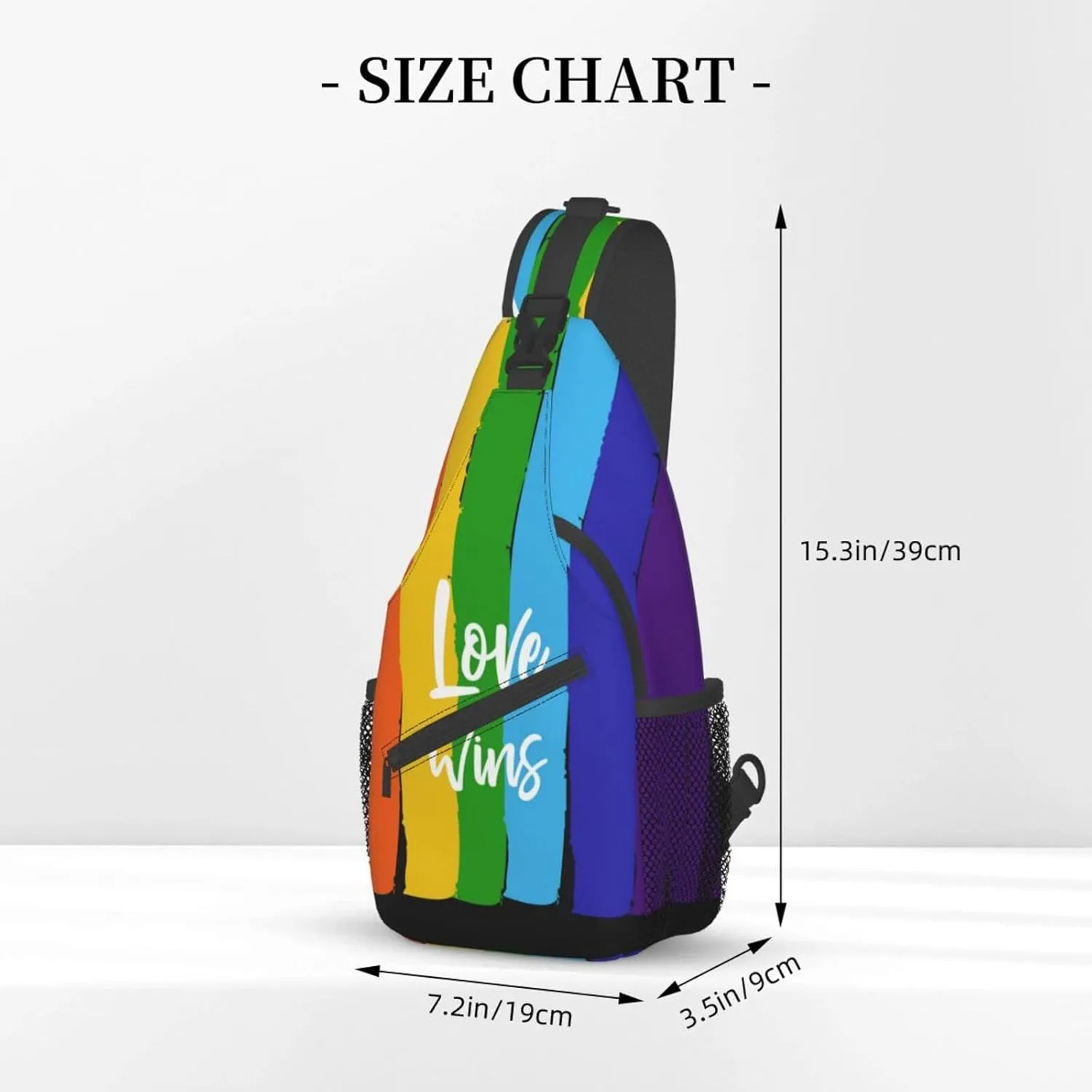 Rainbow LGBT Sling Backpack Multipurpose Chest Bag Hiking Travel Daypack Crossbody Shoulder Bag Outdoor Unisex