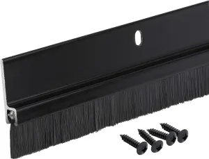 Randall Manufacturing Co., Inc | Door Sweeps – Aluminum & Brush | Brush Sweeps for Gaps Up to 1” | Black Trim with Black Brush | 4 Feet | Fill Gaps & Keep Unwanted Debris Out