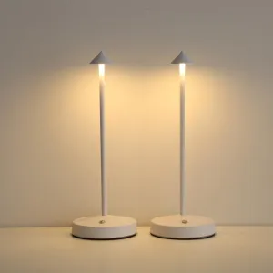 Rechargeable Cordless Lamps,3000mAh Battery Operated Table Lamp,Portable LED Touch 2 Levels Brightness Dimmable Bar Lamp,Battery Powered Lamps for Bars,Restaurant,Living Room(2 Pack,White)