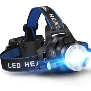 Rechargeable LED Headlamp Long-lasting, Waterproof and Powerful