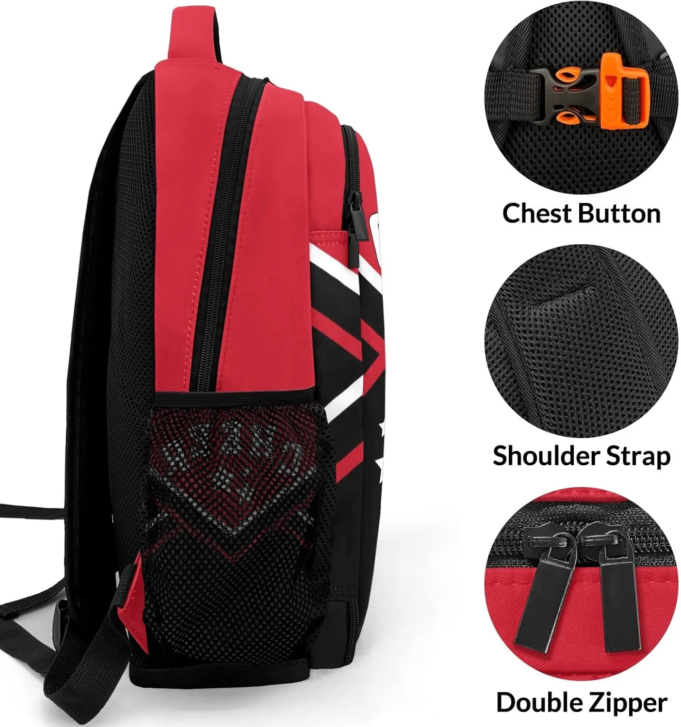 Red Cheer Cheerleader Shoulder Backpack Bag for Sports Camping Hiking Travelling