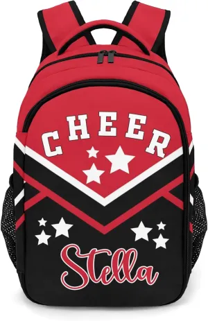 Red Cheer Cheerleader Shoulder Backpack Bag for Sports Camping Hiking Travelling