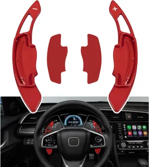 Red Sports Aluminum Steering Wheel Paddle Shifter Extension Cover trim interior Accessories for Honda Accord Civic Insight CR-V