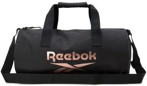 Reebok Duffle Bag - Unisex Lightweight Gym, Sports and Travel Mini Carry On Weekender Bags for Women and Men, Size One Size, Plyo Jet Black With Rose Logo