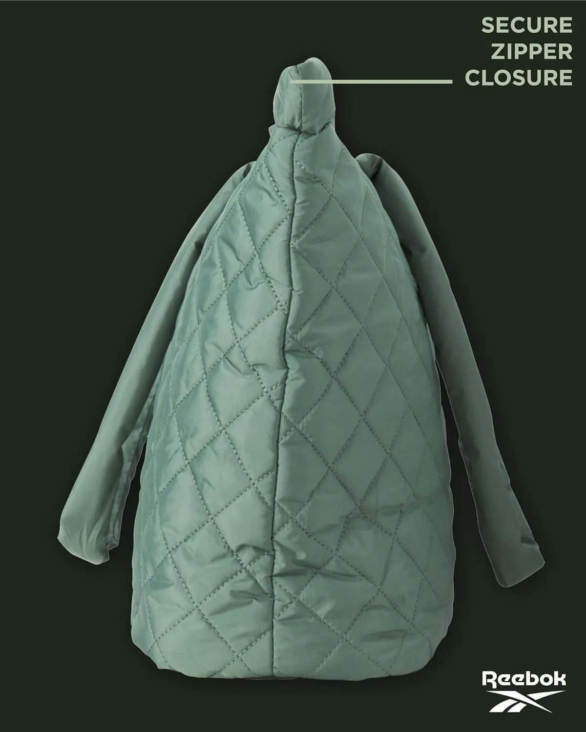 Reebok Womens Tote Bag - Lightweight Quilted Carry On Puffer Tote Bag for Women for Gym, Work, Travel, and Everyday Use
