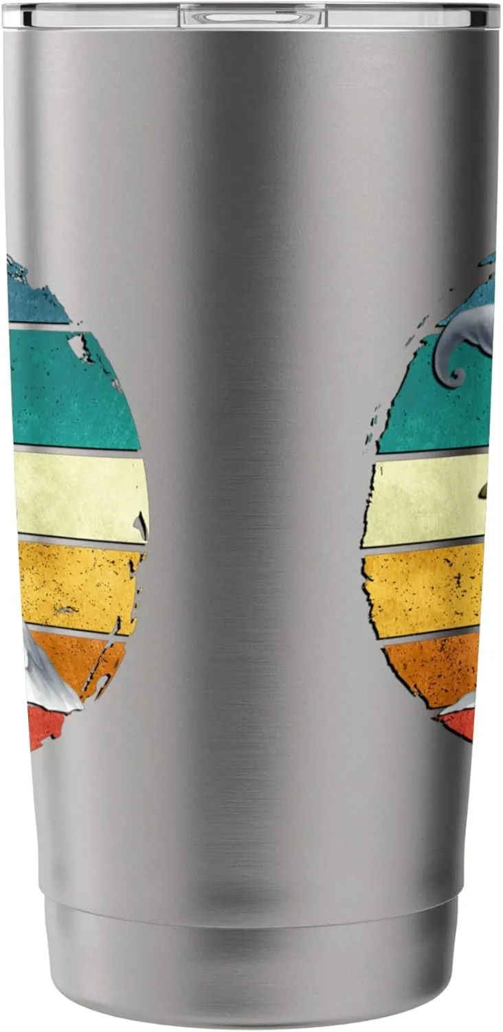 Retro Trail Runner Graphic Men Women Vintage Hiking Gnome Stainless Steel Insulated Tumbler