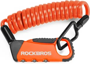 ROCKBROS Motorcycle Helmet Lock, Lightweight Bike Helmet Lock, Resettable Motorcycle Locks Anti Theft, 47.2 inch/122 cm Universal Locks for Helmets, Bicycle, Luggage