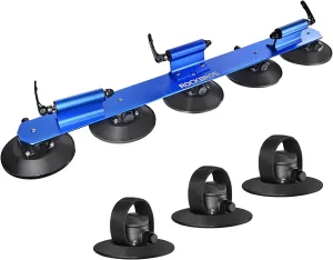 ROCKBROS Suction Cup Bike Rack for Car Roof Top Sucker Bike Rack Quick Release Aluminium Alloy Bike Carrier with Sucker for 3 Bikes Blue