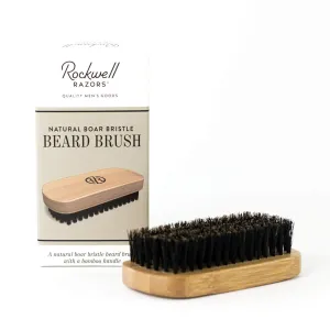 Rockwell Beard Brush with Natural | Boar Bristles & Premium Bamboo Handle Compact Design with Travel Bag Included Tangle-Free | Ideal for All Beard & Skin Types
