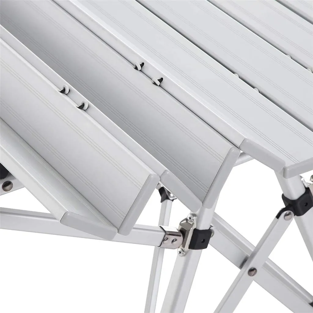 Rootz Aluminum Camping Table - Picnic Table - Outdoor Table - Stable & Lightweight - Foldable Design - High-Quality Aluminum - 100cm x 69cm x 70cm