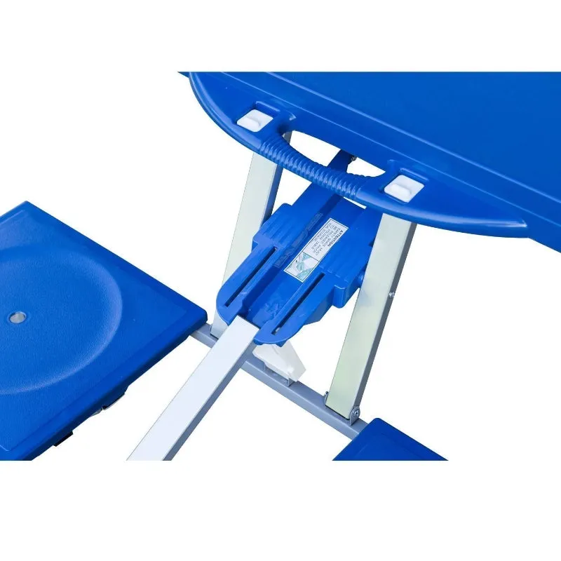 Rootz Aluminum Camping Table Set - Picnic Bench Seating Group - Foldable Garden Table - Quick Setup - Lightweight - Durable Construction - 135.5cm x 84.5cm x 66cm